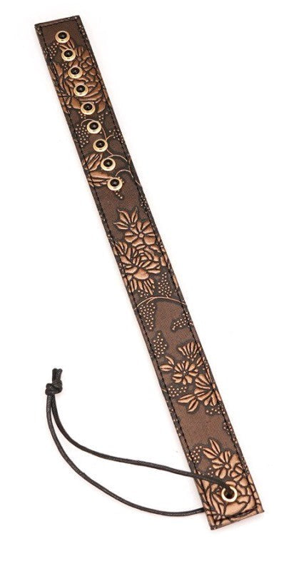 Spartacus Enterprises Brown Floral Print Paddle with Decorative Stones - - Paddles And Slappers