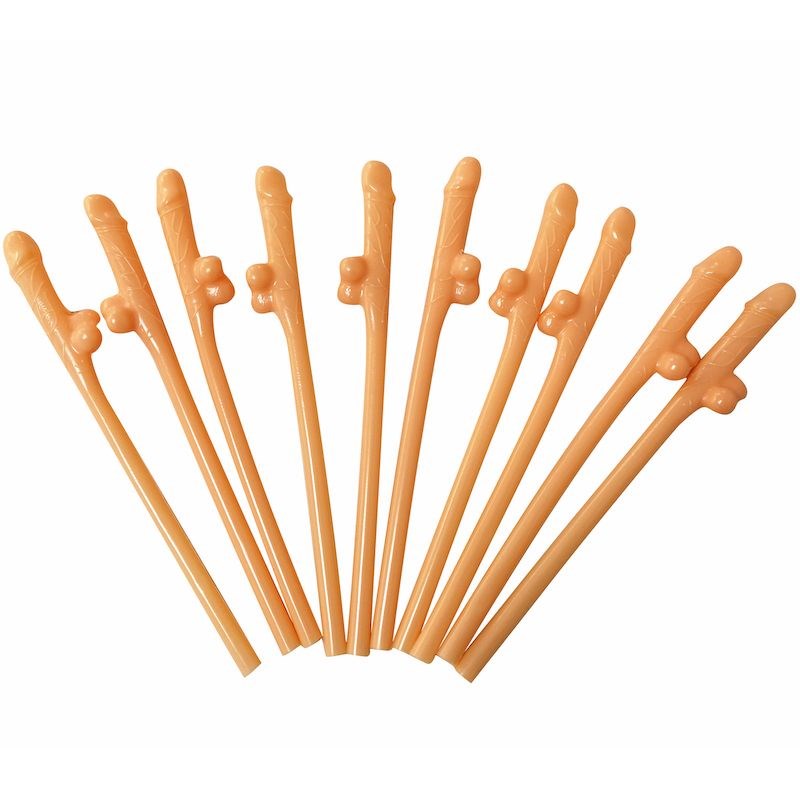 Seven Creations Dicky Sipping Bachelorette Party Straws (10 pack) Fun Party - - Bachelorette and Bucks