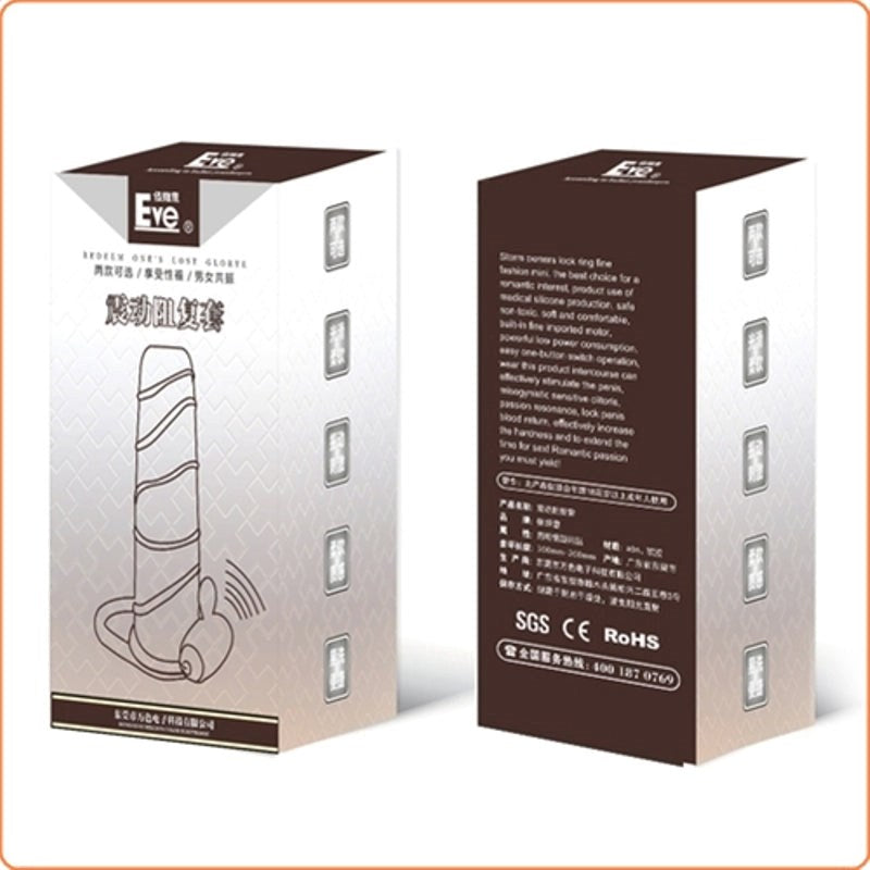 BDStyle EVE Vibration Crystal Penis Sleeve with Crystal Texture Vibration - - Penis Sleeves and Extenders