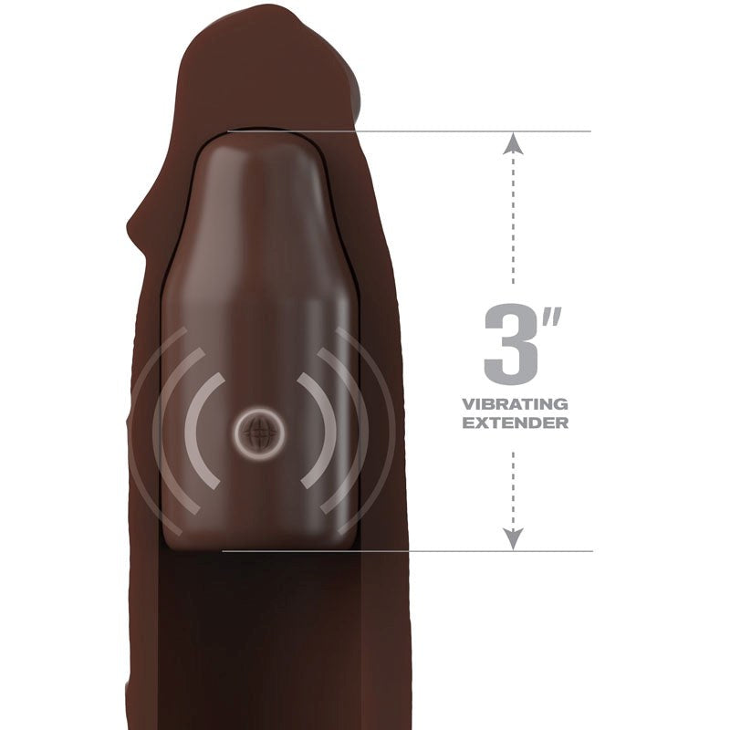 Pipedream Products FX Elite 3 Inch Vibrating Mega Penis Extension With Remote - - Penis Sleeves and Extenders