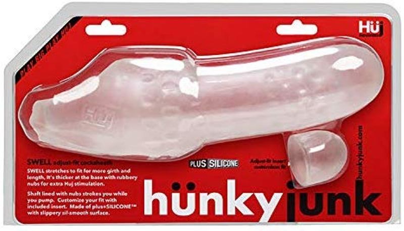 Hunkyjunk SWELL Adjustfit Cocksheath with Textured Base Enhancement - - Penis Sleeves and Extenders