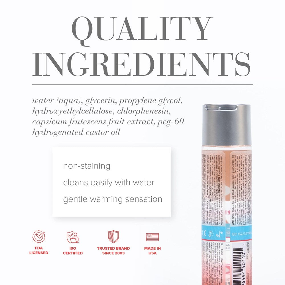 System Jo JO Anal H2O Warming Water Based Personal Lubricant 4oz - - Water Based Lubes