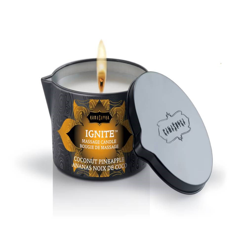 Kama Sutra IGNITE Romantic Massage Candle Burns Into Warm Arousal Oil - - Bath and Intimate Fragrances