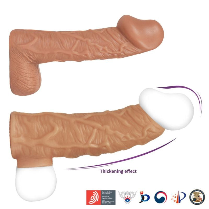 Kokos Nude Realistic Male Penis Extender Sleeve 1 with Textured Surface - - Penis Sleeves and Extenders