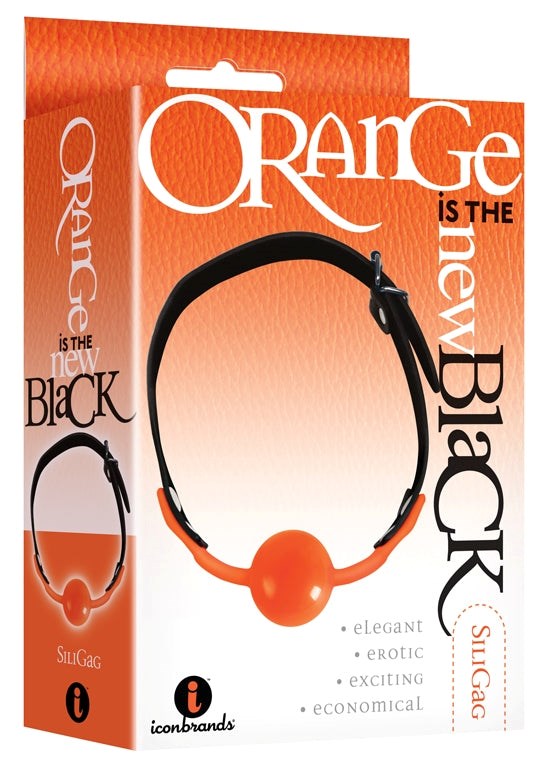 Icon Brands Orange is The New Black Siligag Ball Gag with Silicone Straps - - Bondage Gags and Bits