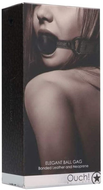 Shots Toys Ouch! Elegant Bondage Ball Gag Titanium Grey BDSM Restraint - - Bondage Gags and Bits