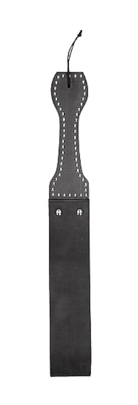 Shots Toys Pain Leather Belt Whip Slapper with Wooden Handle BDSM Impact - - Paddles And Slappers