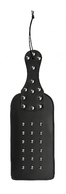 Shots Toys Pain Studded Paddle Heavy Duty Saddle Leather - - Paddles And Slappers