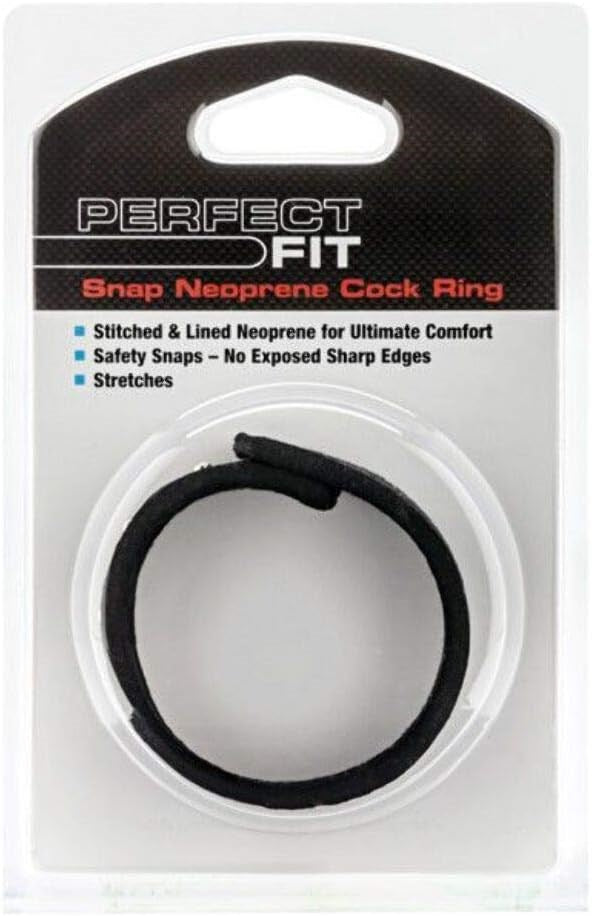Perfect Fit Neoprene Snap Mens Cock Ring with Adjustable Comfort - - Cock Rings