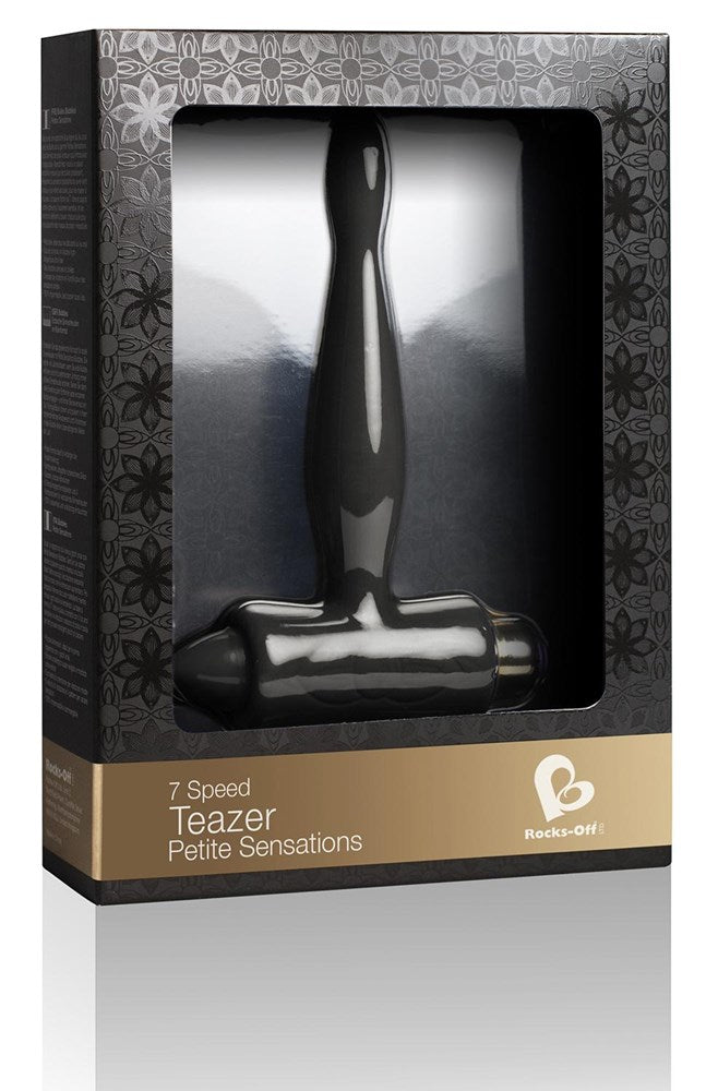 Rocks Off Petite Sensations Teazer Anal Vibrator Black with 7 Vibration Modes - - Butt Plugs