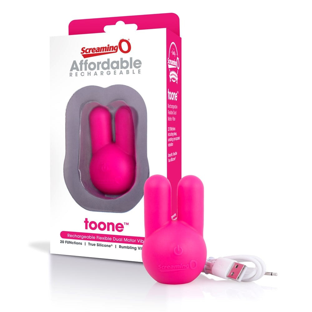 Screaming O toone Flexible Rechargeable Vibrator Pink 6 Pack Multi Speed - - Personal Massagers