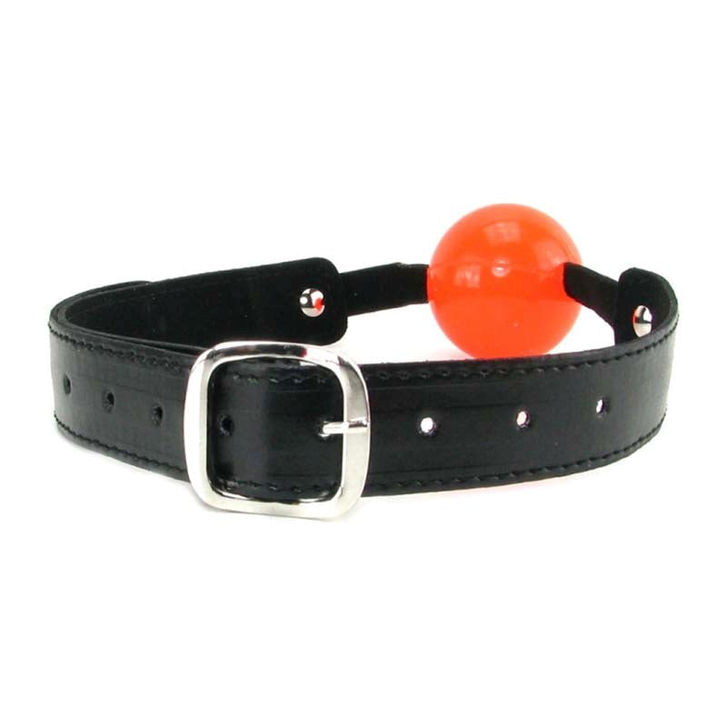 Sportsheets Sex & Mischief Solid Red Ball Gag Adjustable BDSM Restraint - - Bondage Gags and Bits