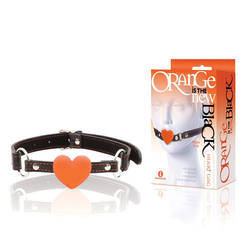 Icon Brands The 9s Orange Is The New Black Heart Gag BDSM Silencer - - Bondage Gags and Bits