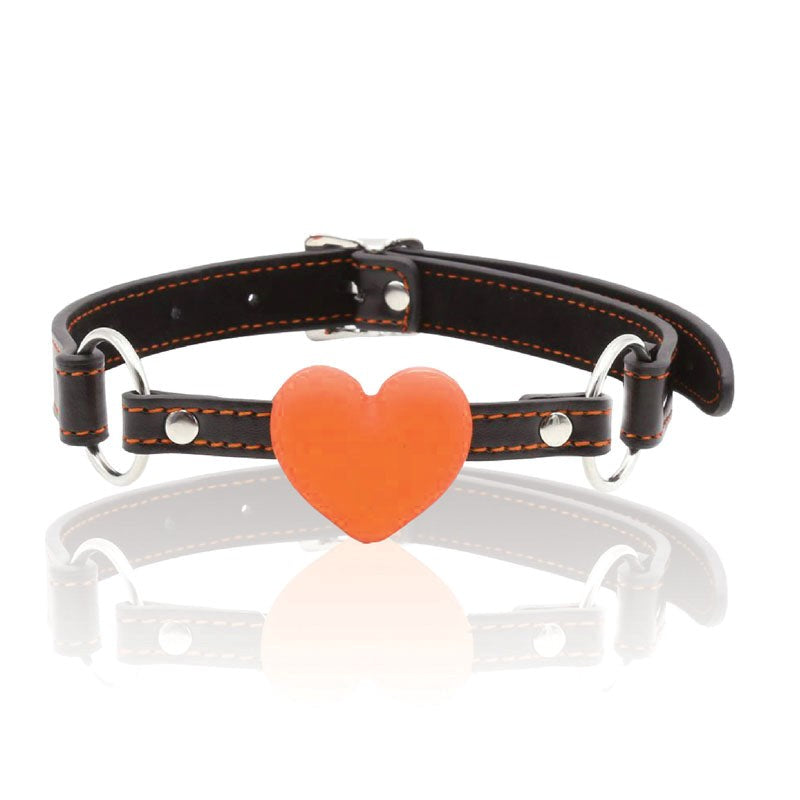 Icon Brands The 9s Orange Is The New Black Heart Gag BDSM Silencer - - Bondage Gags and Bits