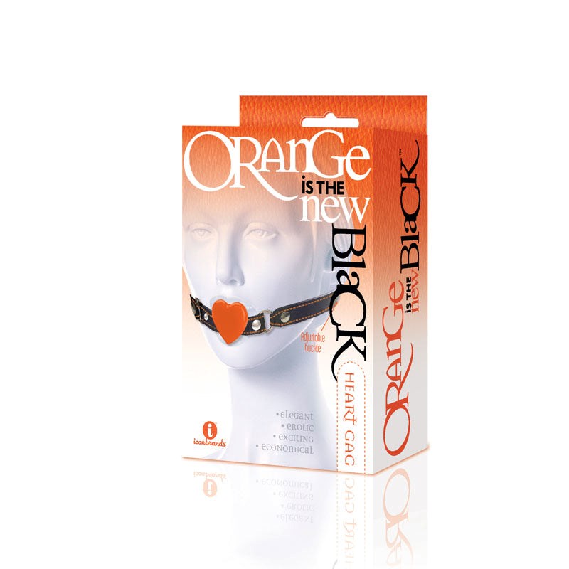 Icon Brands The 9s Orange Is The New Black Heart Gag BDSM Silencer - - Bondage Gags and Bits