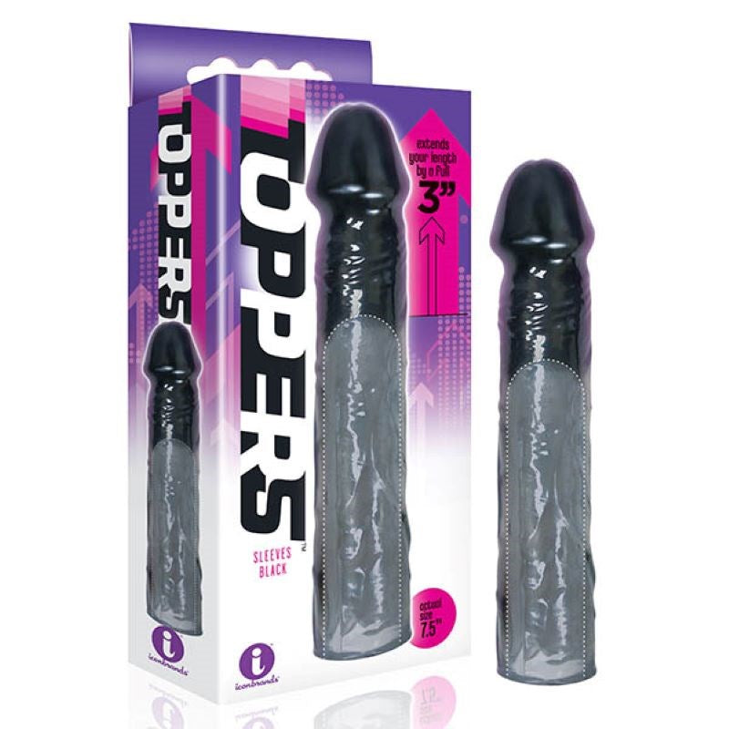 Icon Brands The 9s Toppers Extender Sleeve Adds 3 Inches Length - - Penis Sleeves and Extenders