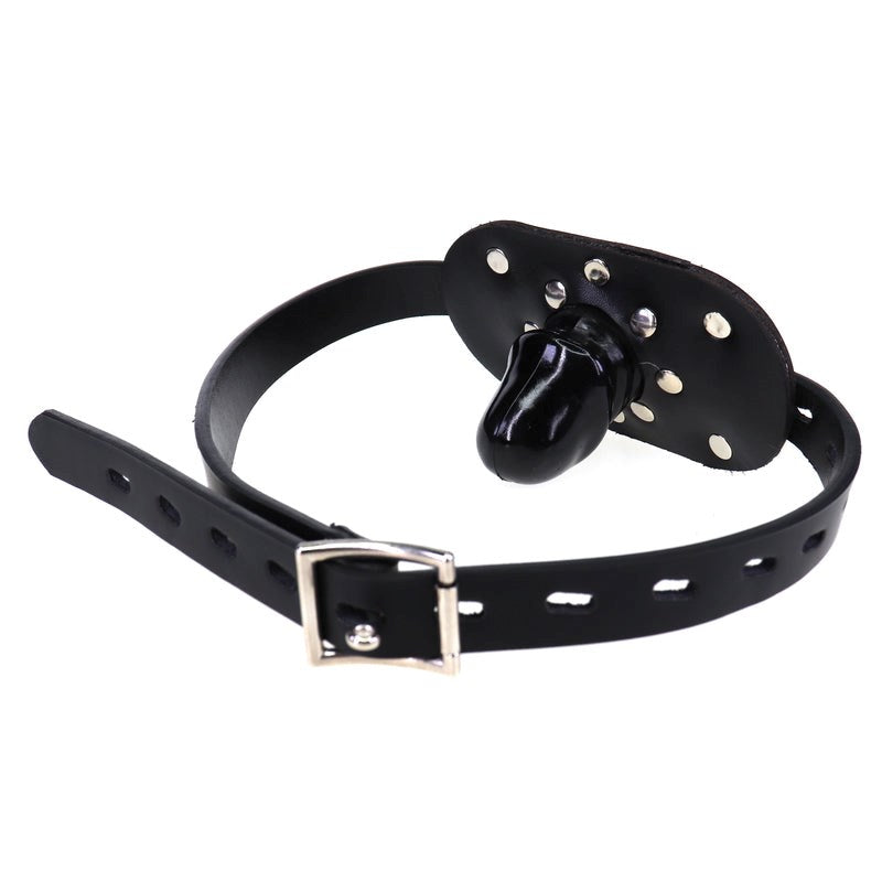 Hells Couture The Facility Leather Mouth Gag BDSM Bondage Accessory - - Bondage Gags and Bits