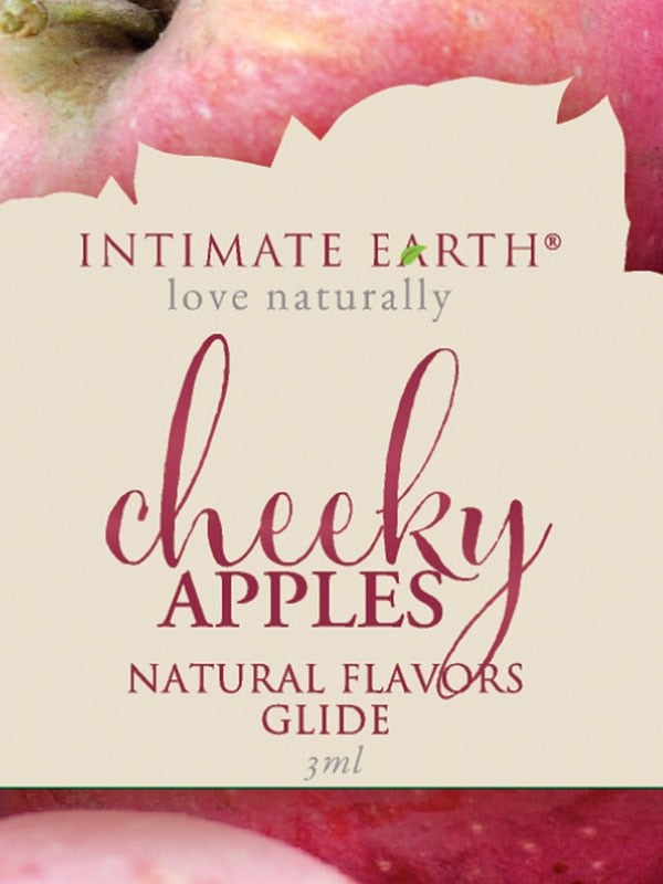 Intimate Earth Cheeky Apples 3ml Foil Natural Apple Flavored Glide - - Massage Oils and Lubricants