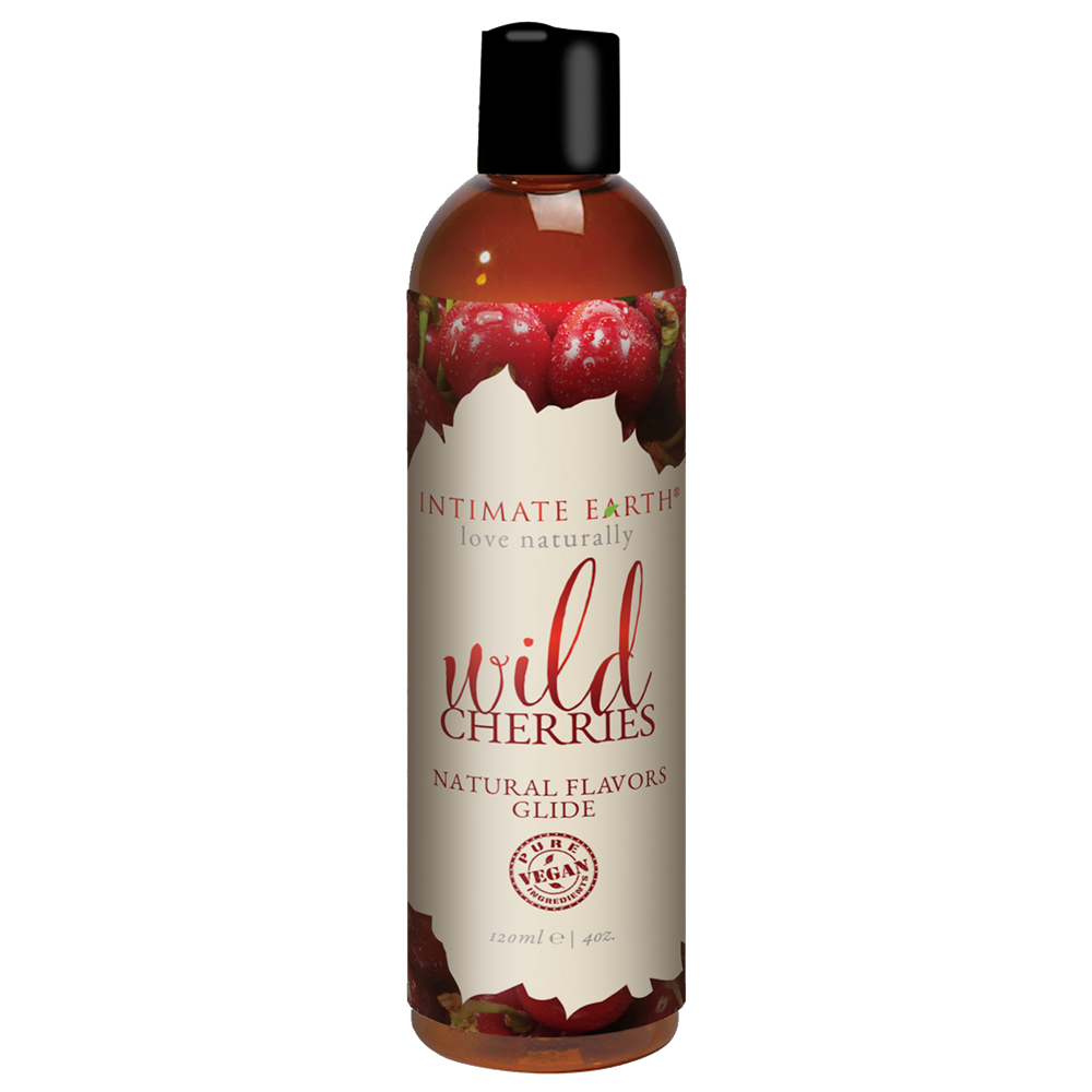 Intimate Earth Wild Cherries Natural Flavors Glide 120ml Flavored Lubricant - - Massage Oils and Lubricants