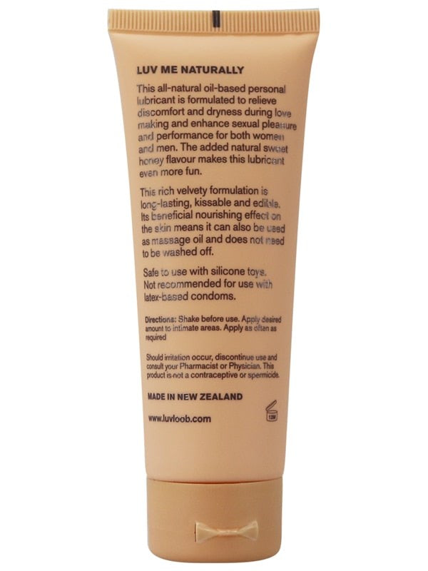 Luvloob Make Me Smile Oil Based Lubricant Honey 75ml Honey Infused Formula - - Massage Oils and Lubricants