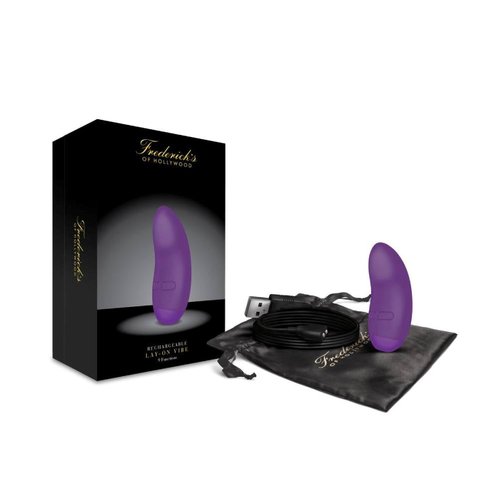 Fredericks of Hollywood Rechargeable Lay On Vibrator with 9 Functions - - Personal Massagers