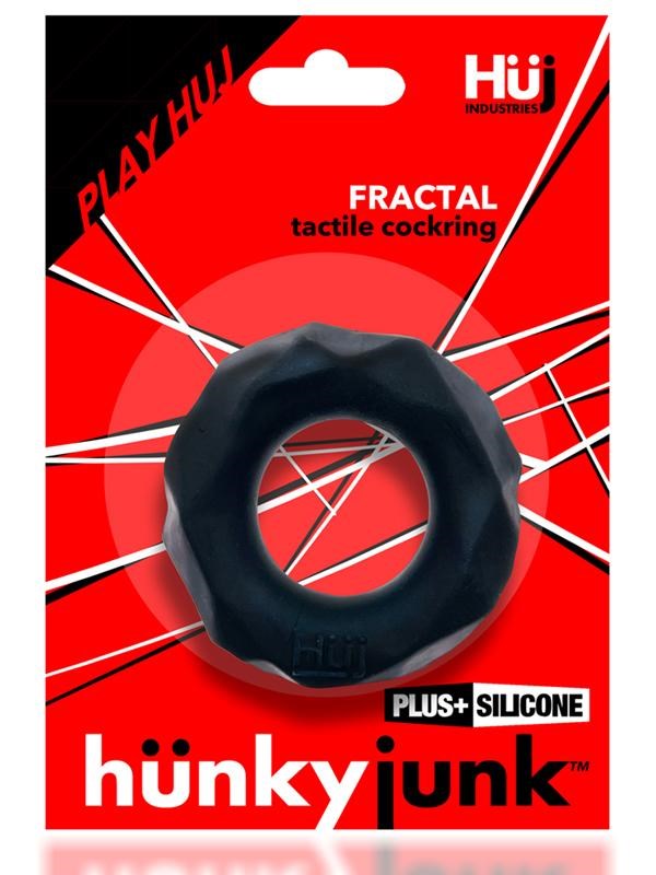 Hunkyjunk Fractal Tactile Cock Ring Tar Ice Textured Performance Enhancement - - Cock Rings