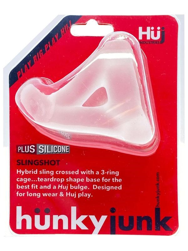 Hunkyjunk Ice Slingshot 3 Ring Teardrop Sling Enhanced Penis Support - - Stretchy Cock Rings