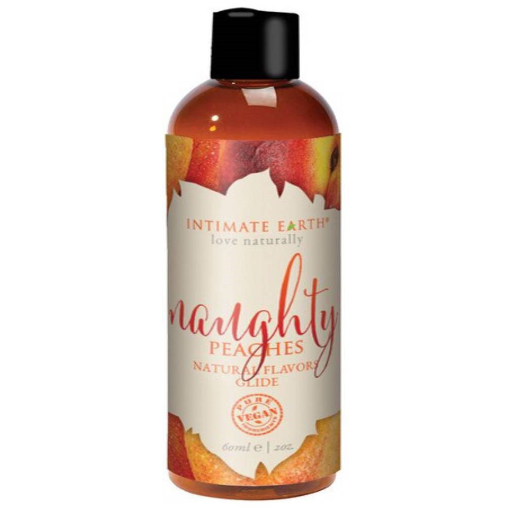 Intimate Earth Naughty Peaches Natural Flavors Water Based Glide Peach Flavor - - Water Based Lubes