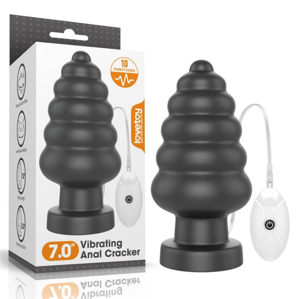 Lovetoy King Sized 7 Inch Vibrating Anal Cracker Butt Plug Large Size - - Butt Plugs