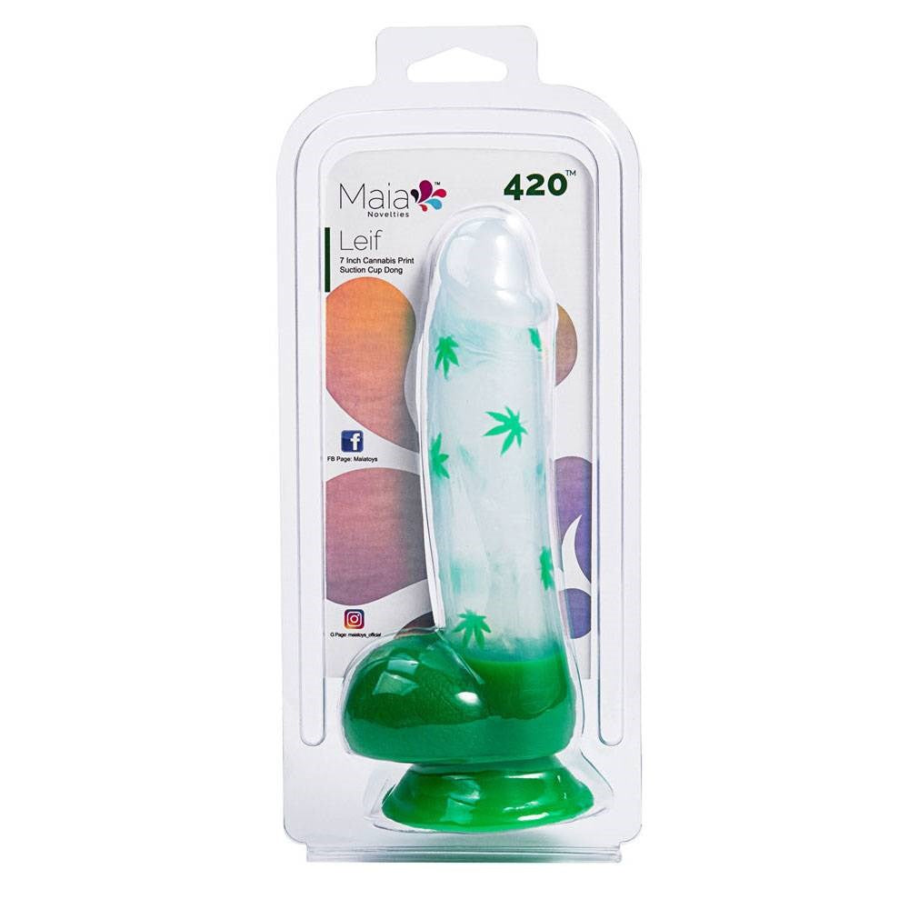 Maia Toys Maia LEIF Leaf Print Realistic Dong with Suction Cup Base - - Realistic Dildos