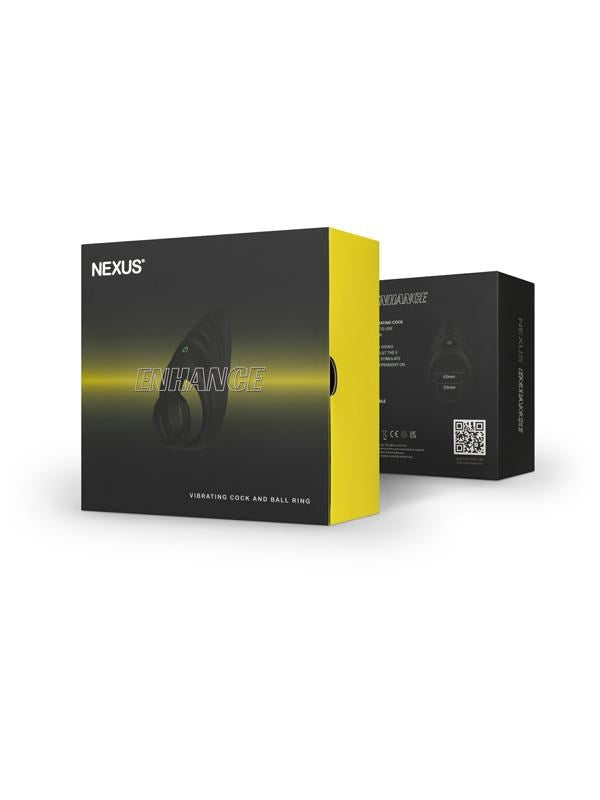 Nexus Sex Toys ENHANCE Vibrating Cock and Ball Ring Black USB Rechargeable - - Vibrating Cock Rings