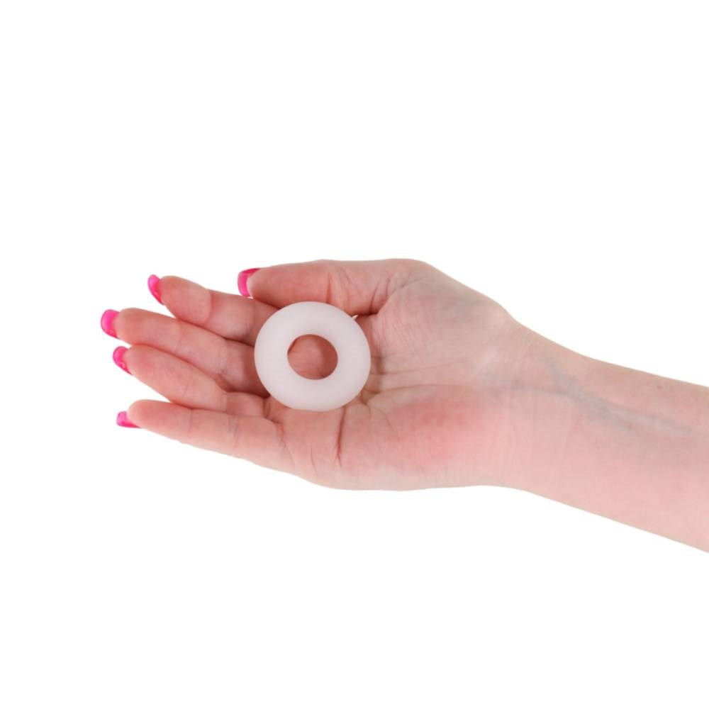 NS Novelties Firefly Stretchy Bubble Ring White Glow in Dark Cock Ring - - Stretchy Cock Rings