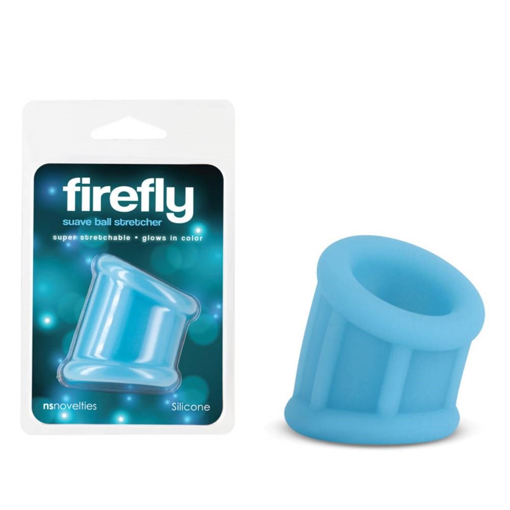 NS Novelties Firefly Suave Mens Ball Stretcher Glow in Dark Silicone - - Ball Stretchers and Crushers