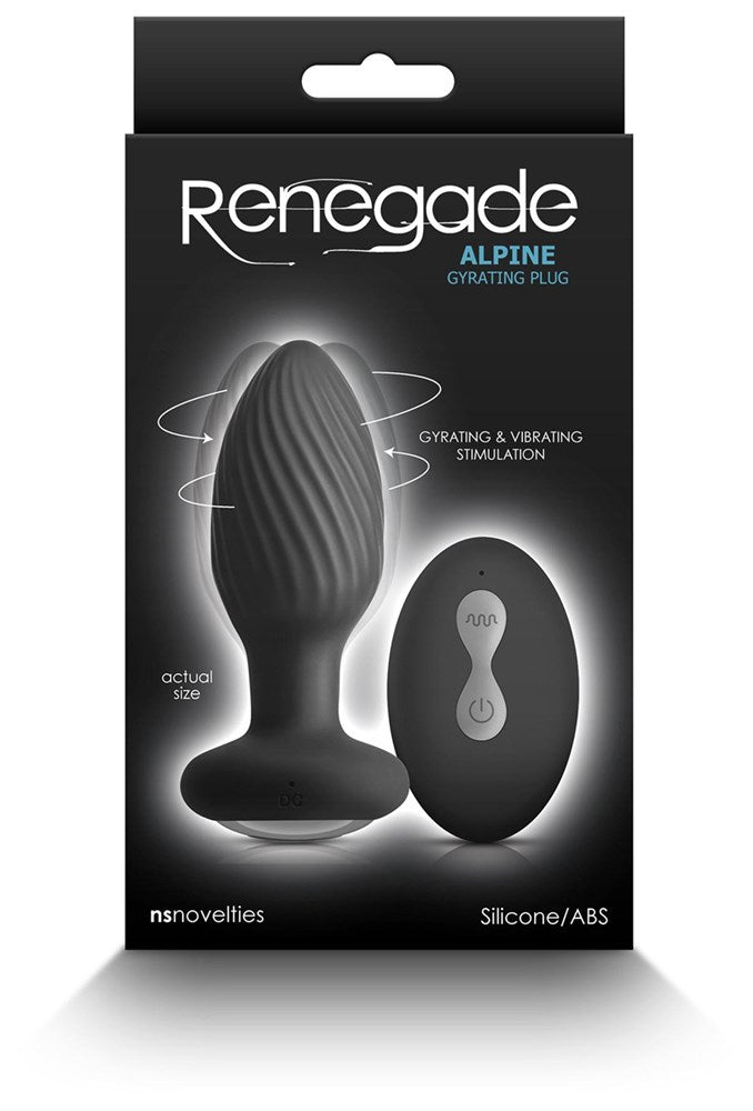 NS Novelties Renegade Alpine Vibrating Butt Plug Black with Remote Control - - Butt Plugs