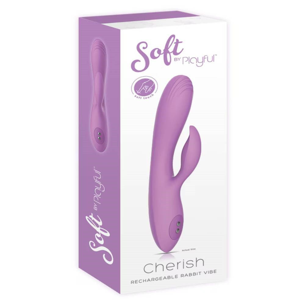 Evolved Soft by Playful Cherish Rechargeable Rabbit Vibrator Dual Motor - - Rabbit Vibrators