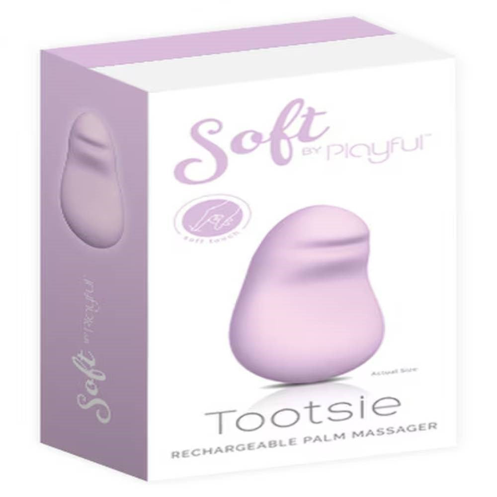 Evolved Soft by Playful Tootsie Rechargeable Palm Massager Blue Vibrator - - Personal Massagers