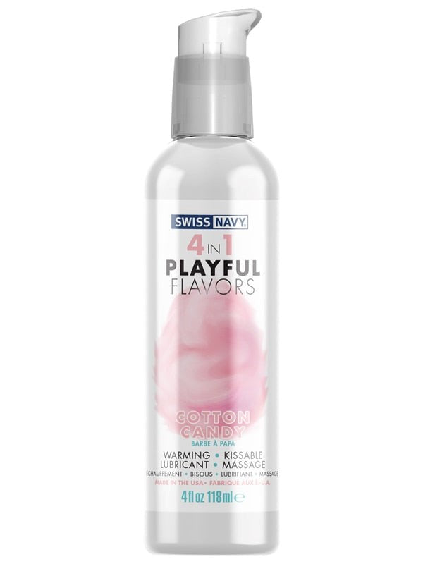 Swiss Navy Playful 4 in 1 Cotton Candy Flavoured Lubricant 118ml Warming Edible - - Lubricants and Lotions