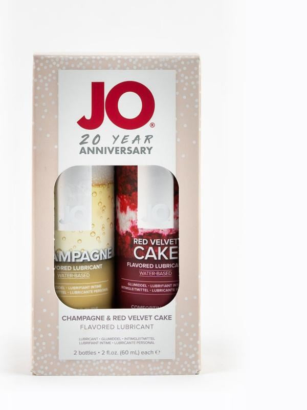 System Jo 20TH Anniversary Gift Set Champagne 60ml Red Velvet Cake 60ml Lubricant - - Lubricants and Lotions