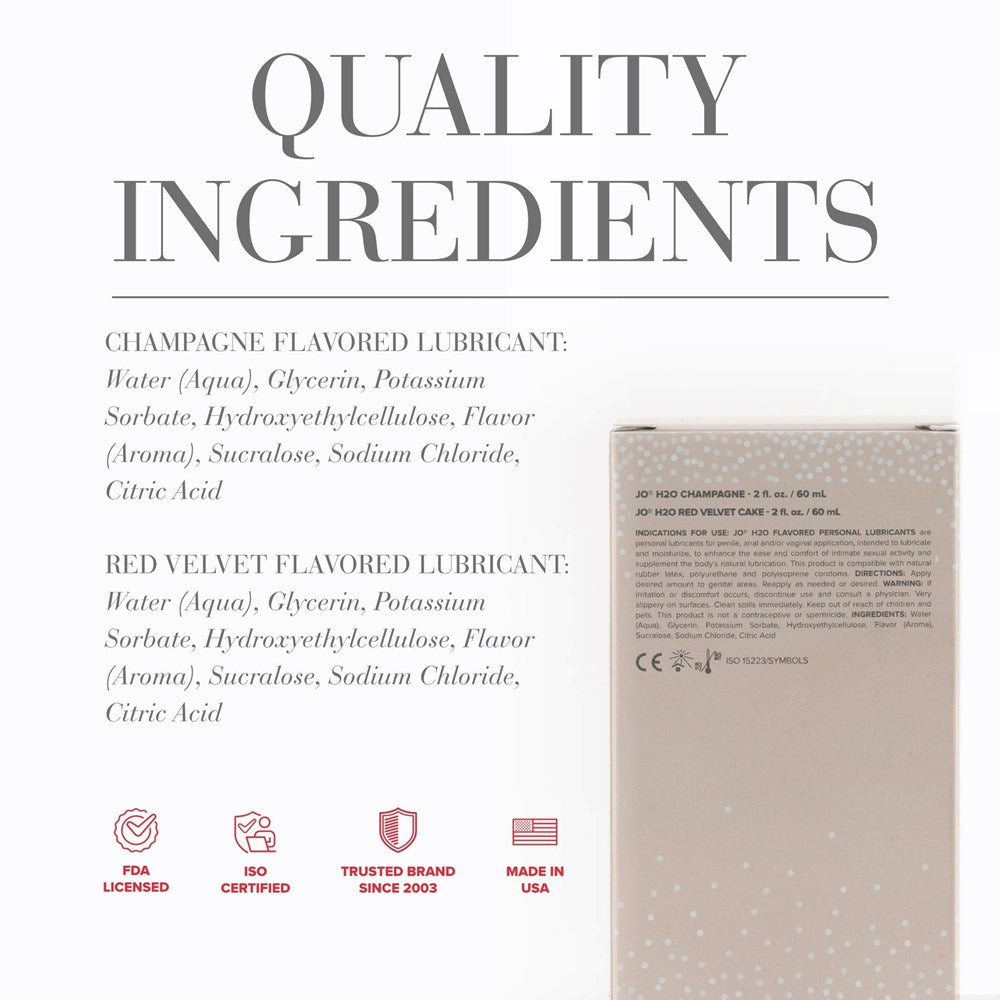 System Jo 20TH Anniversary Gift Set Champagne 60ml Red Velvet Cake 60ml Lubricant - - Lubricants and Lotions