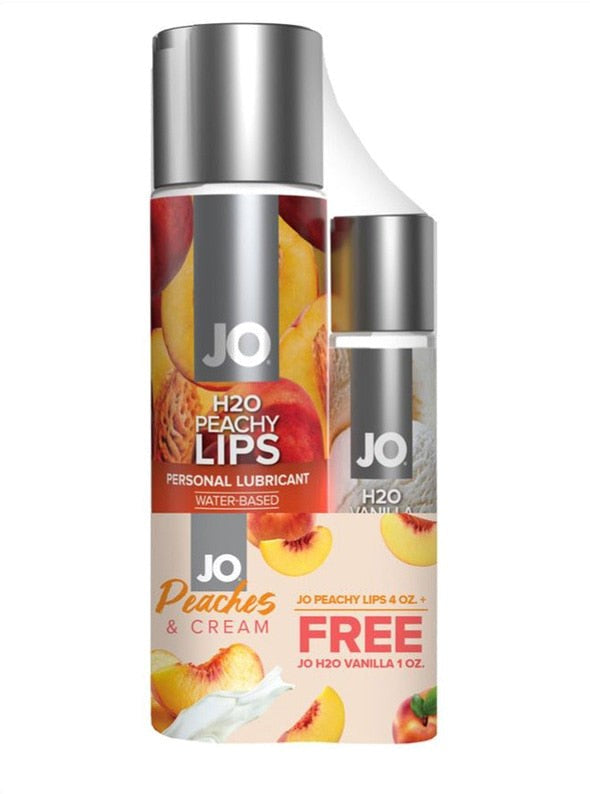 System Jo Peaches and Cream H20 Peachy Lips 120ml Plus FREE Vanilla Cream 30ml - - Lubricants and Lotions