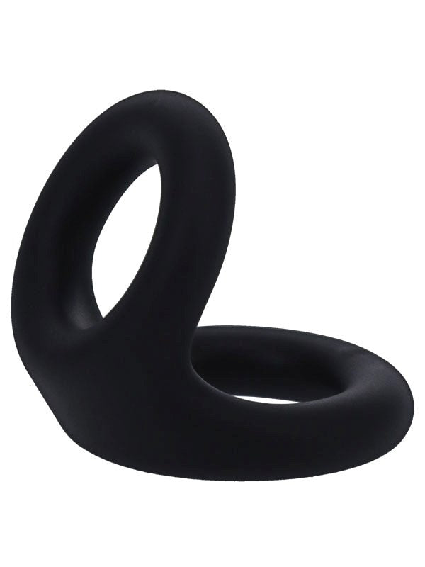 Tantus Uplift Silicone Cock Ring Onyx Dual Ring Penis Enhancement - - Cock Rings