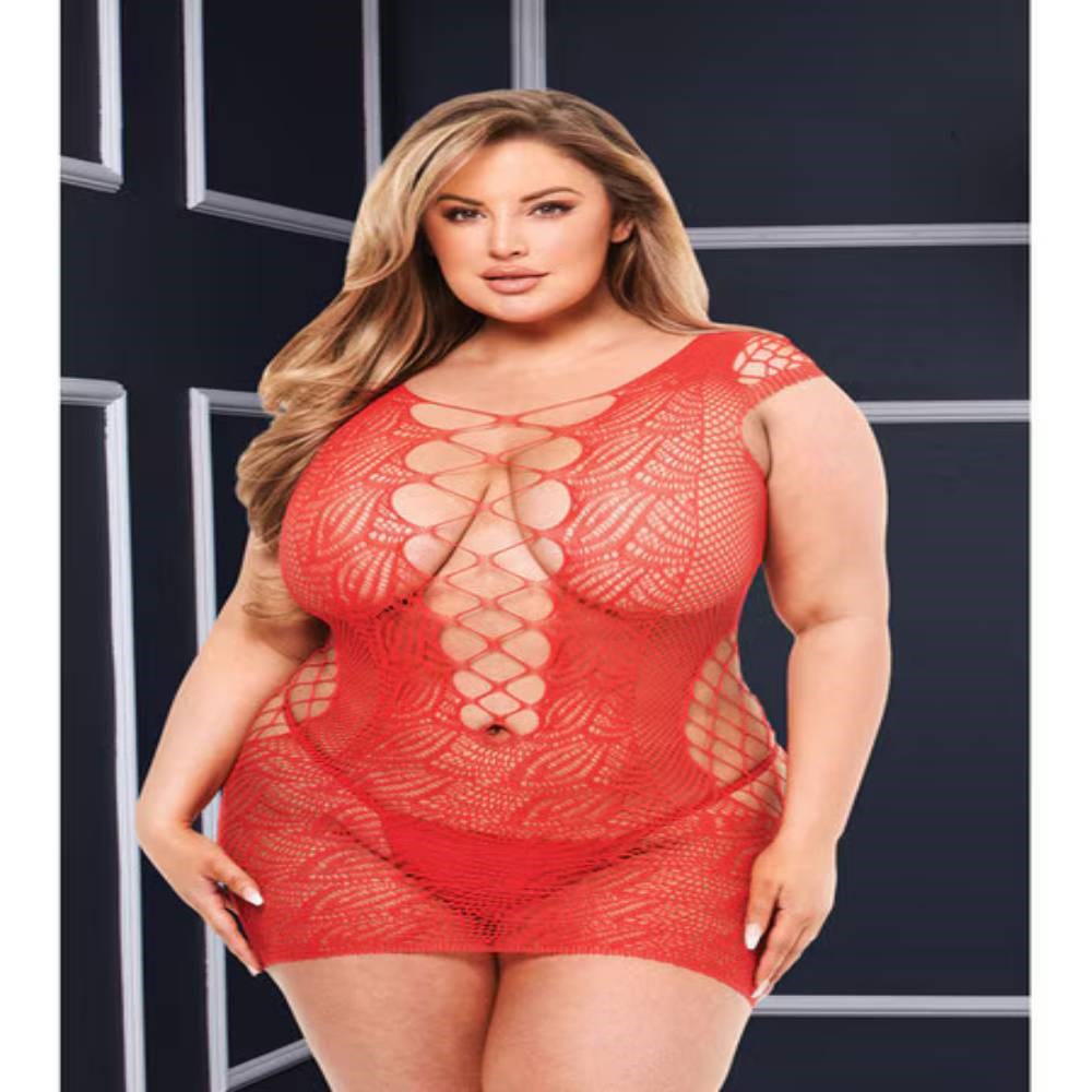 Baci Lingerie Corset Front Lace Womens Intimate Mini Dress Queen - - Bustiers and Corsets