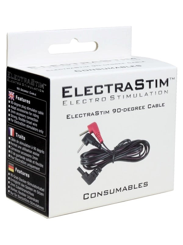 Electrastim Replacement Cable with 90 Degree Plugs Professional Grade - - Vibrator Accessories