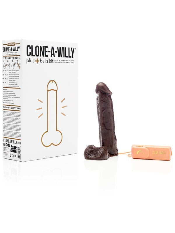 Empire Labs Clone A Willy Plus Balls Kit Deep Skin Tone Vibrating Dildo - - Sex Kits
