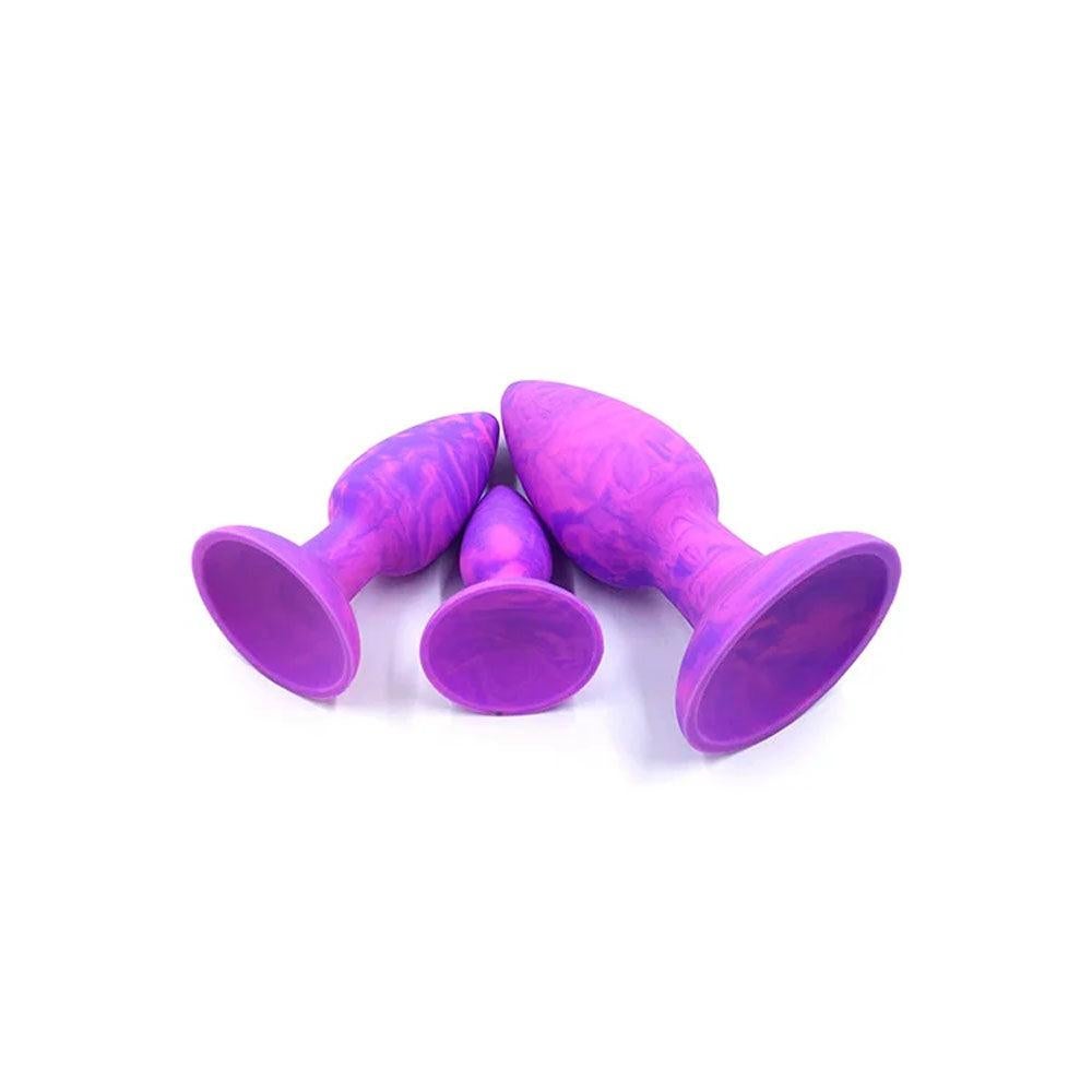 Adam & Eve COLOUR SWIRL Anal Plug Set of 3 Sizes - - Butt Plugs