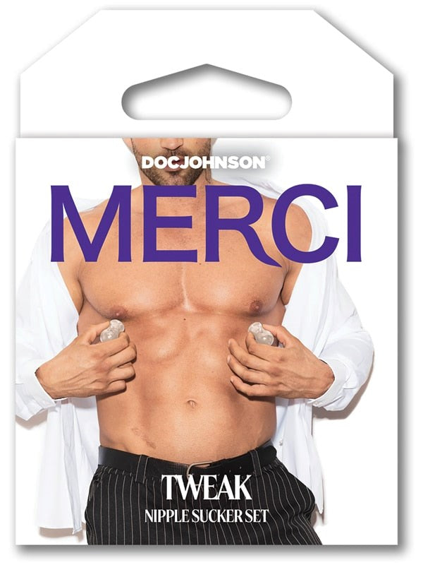 Doc Johnson Kink Merci Tweak Nipple Sucker Set Clear Hands Free Suction - - Breast and Nipple Toys