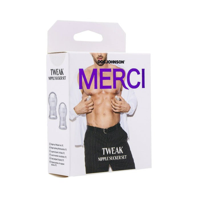 Doc Johnson Kink Merci Tweak Nipple Sucker Set Clear Hands Free Suction - - Breast and Nipple Toys