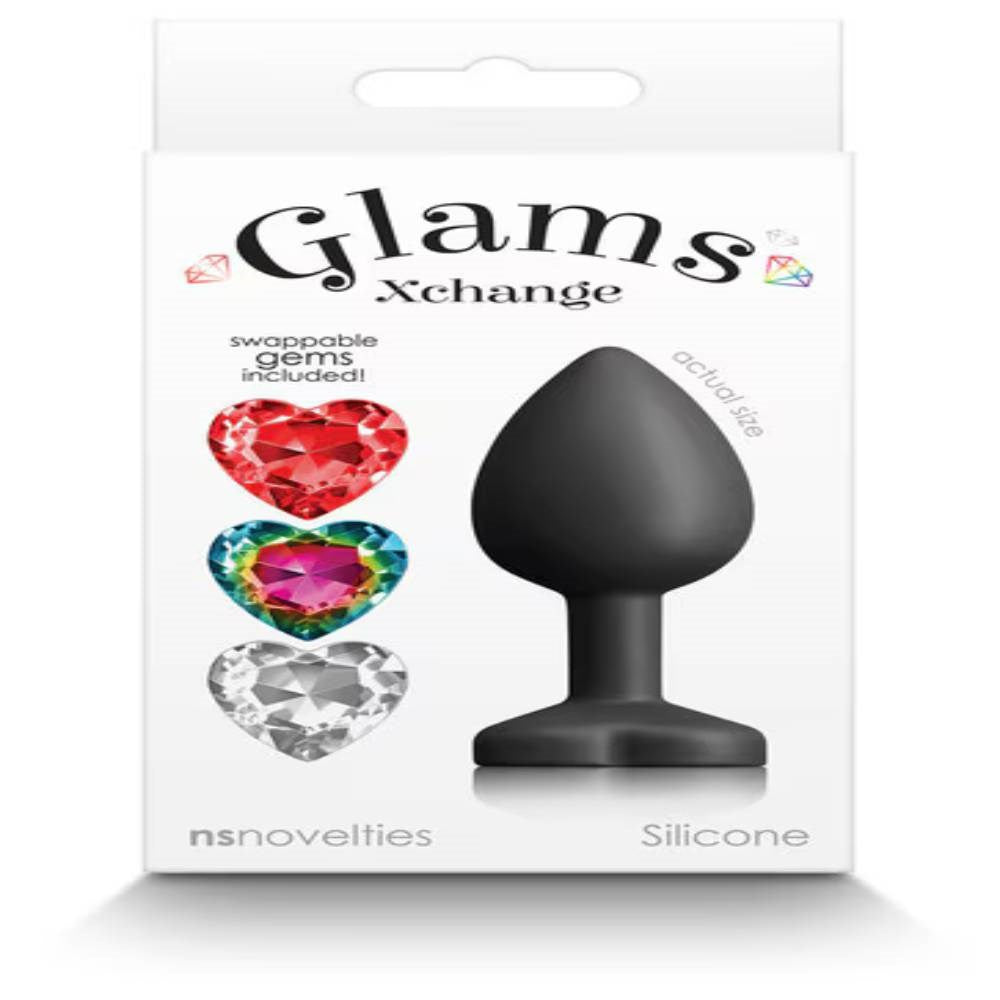 NS Novelties Glams Xchange Heart Shape Butt Plug with Interchangeable Gems - - Butt Plugs
