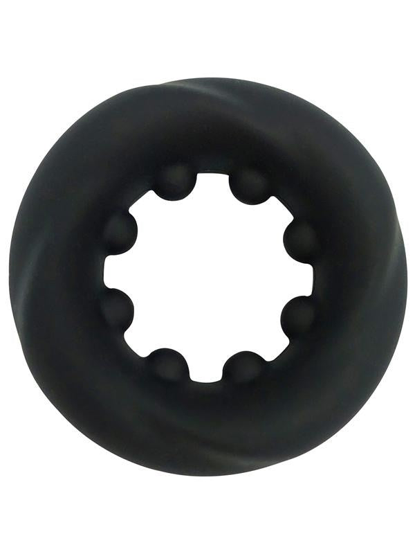 Evolved Playful Nero Liquid Silicone Nubbed Cock Ring for Enhanced Erection - - Silicone Cock Rings