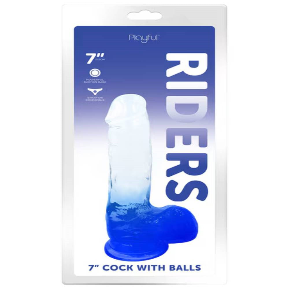 Evolved Playful Riders 7 Inch Realistic Looking Cock with Balls Suction Cup - - Realistic Dildos